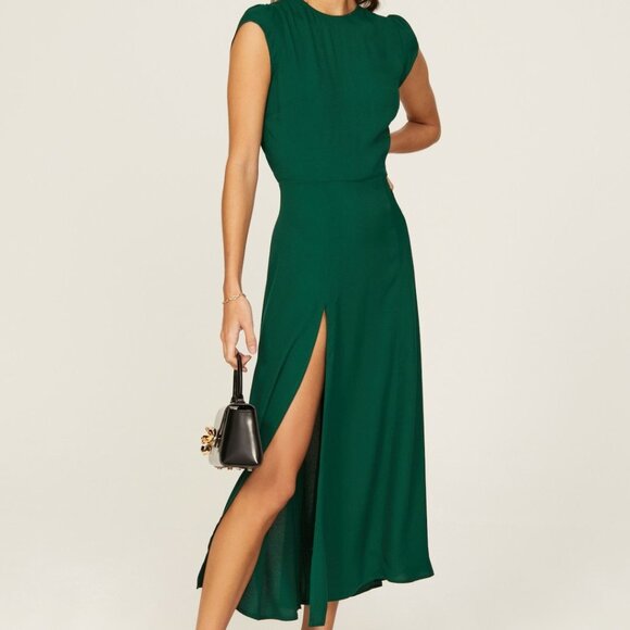 Reformation Gavin Dress in Emerald Size 0P NWT - Picture 1 of 5